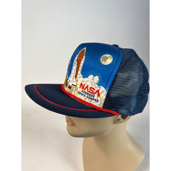 Kandi Tops NASA Kennedy Space Center Mesh Back Trucker Cap OS Adjustable Blue - Picture 16 of 16